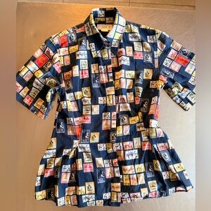 Victoria Beckham Multicolor Stamp Print Blouse